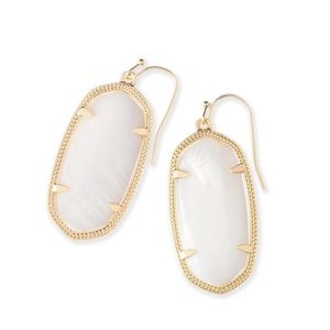 Kendra Scott Elle Gold Earrings in White Pearl